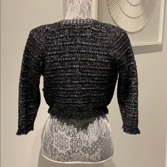 Cropped Metallic Jacket with Fringe - Picture 4 of 7